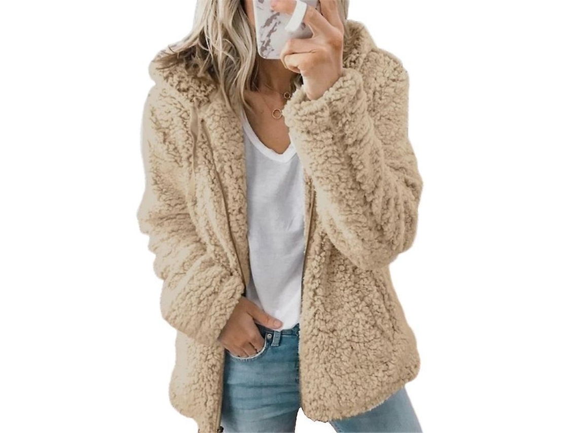 2026-abrigo De Peluche Oso Teddy Para Mujer Con Capucha Abrigo Suave Invierno Caliente Casual 3xl Caqui