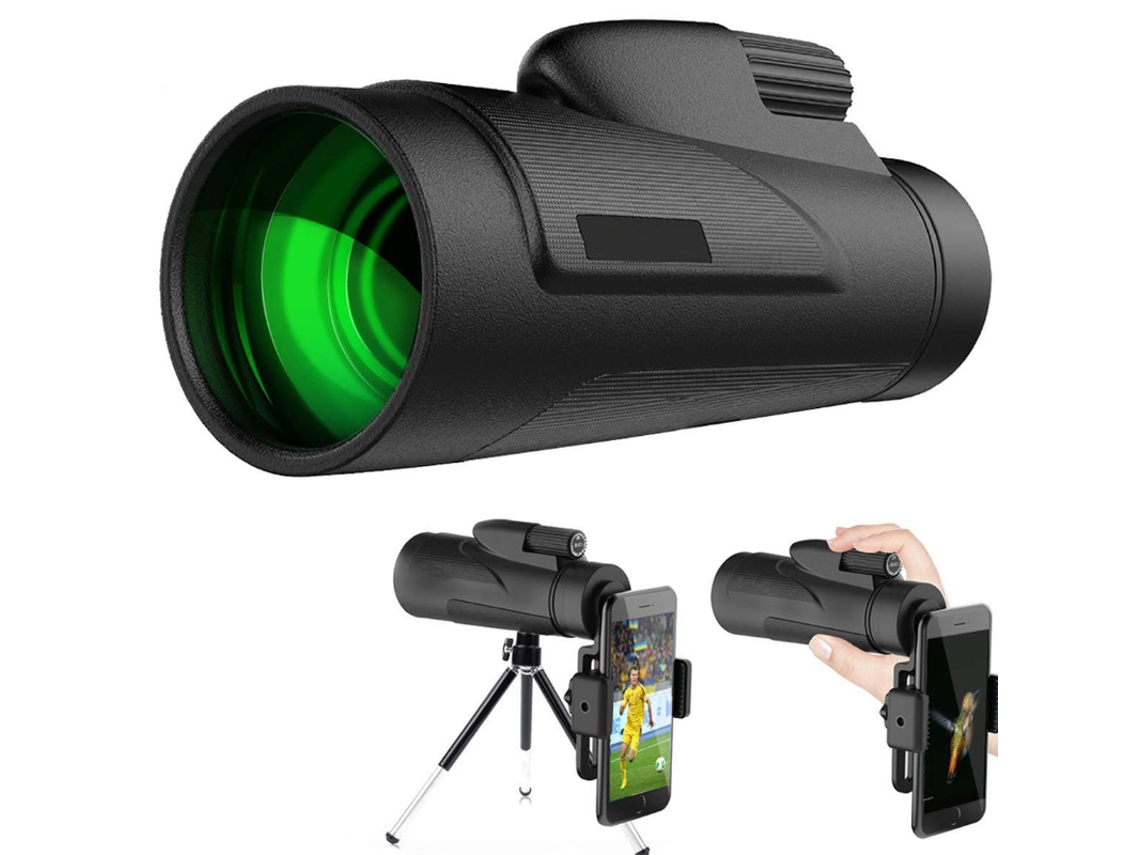 Telescopio monocular 12x50, HD, de alta potencia, con prisma Bak4, resistente al agua, color negro Yizhood