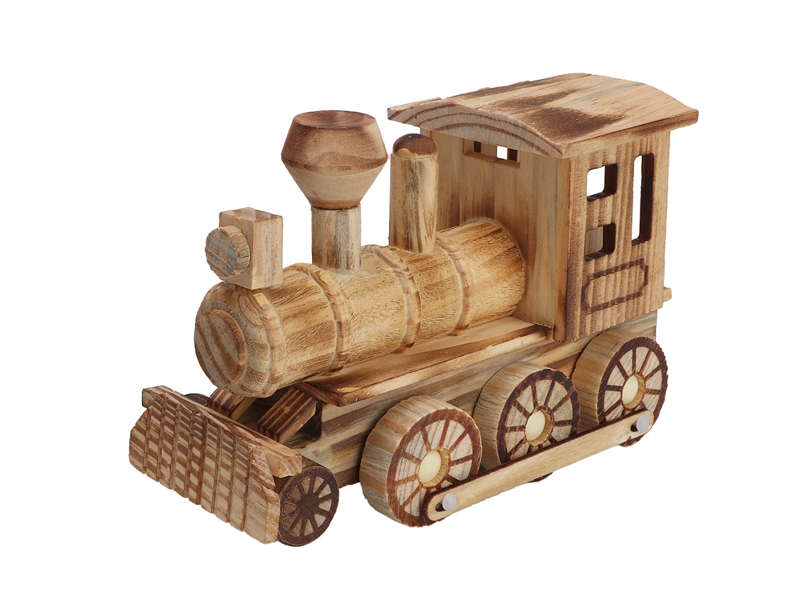 Brinquedo De Trem A Vapor De Madeira Para Crianças Decorativo Modelo Educativo Presente
