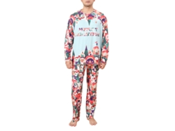 Conjunto De Pijamas De Navidad Para Familia Con Estampado Gráfico, Camiseta Cuello Redondo, Talla Xxl Para Hombres