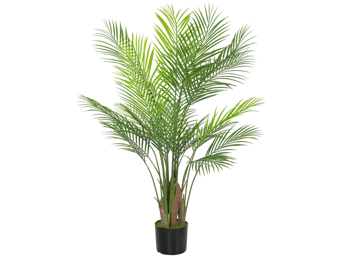 Palmera artificial de 120 cm en maceta para sala de estar, oficina y decoración.