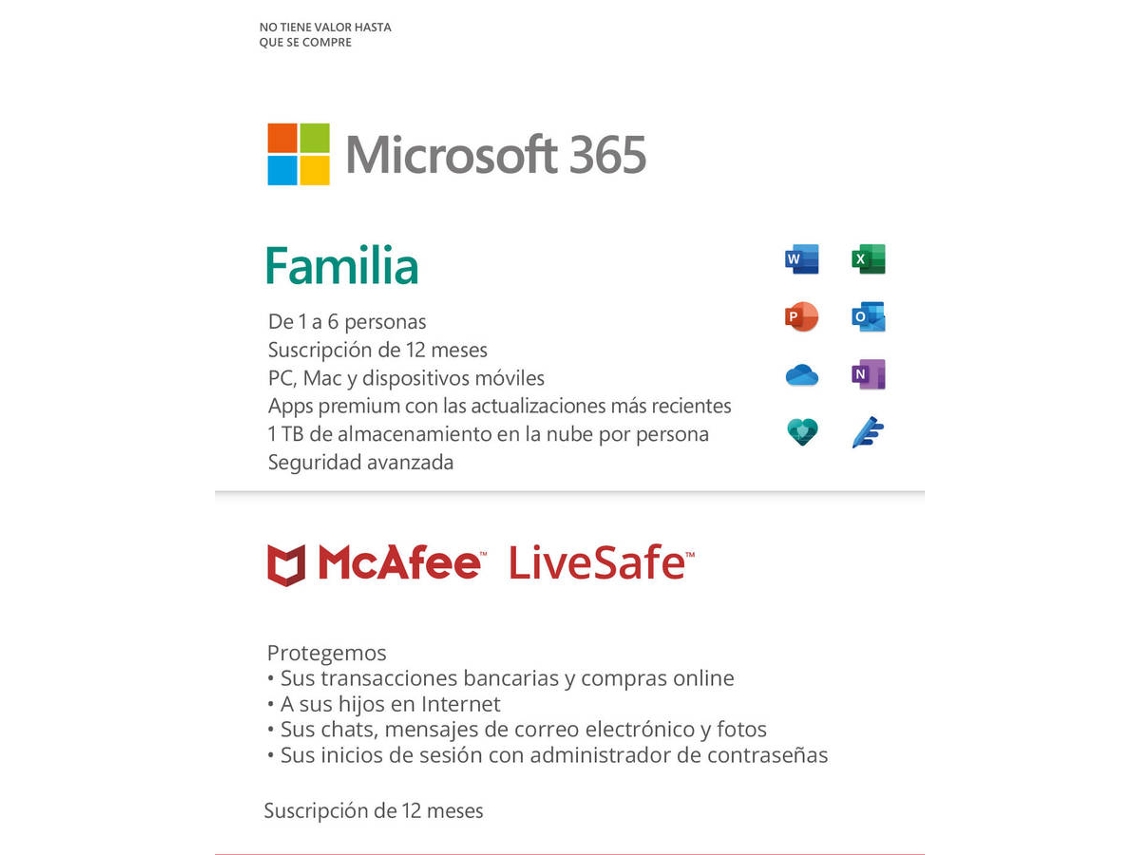 Software MICROSOFT Familiar / LiveSafe  (1 Dispositivo - 12 meses - PC y Mac)