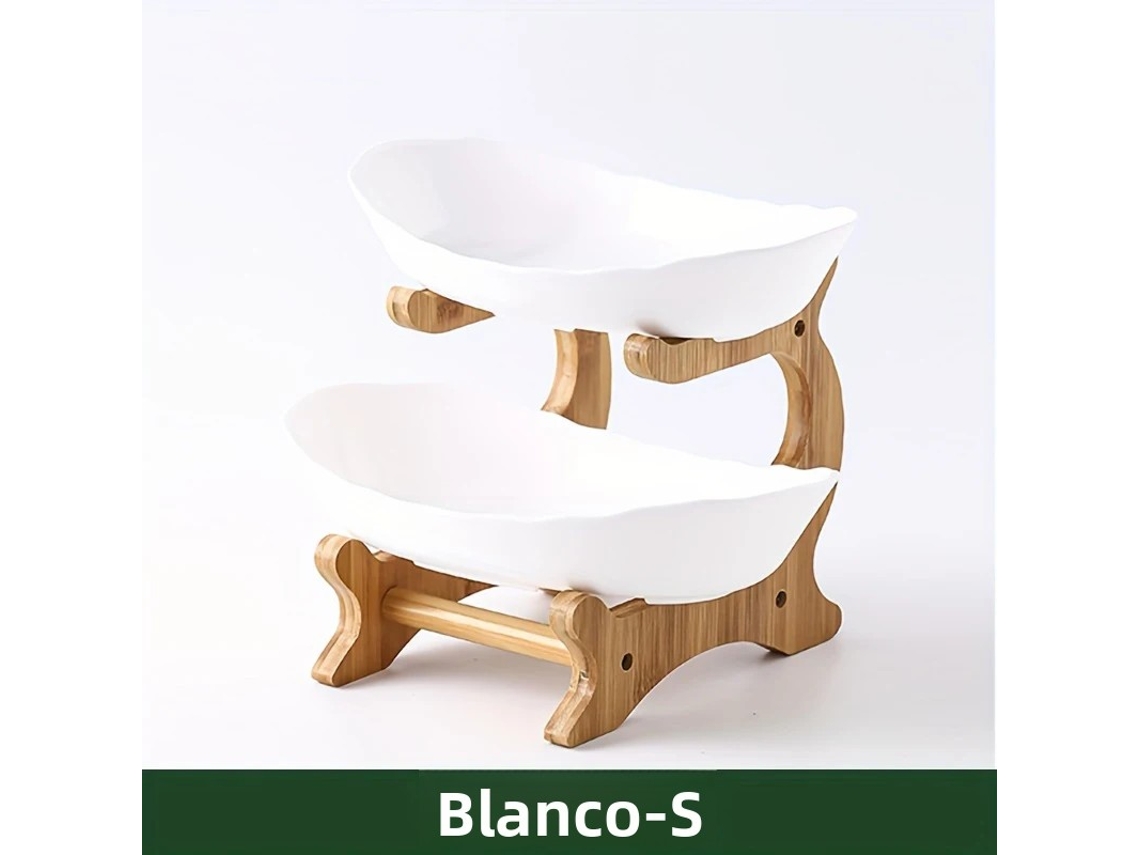 Bandeja de madera para frutas y postres con separadores y base. Mdug (blanco S)