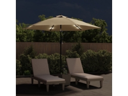 Sombrilla De Jardínsombrilla De Exterior Con Luces Led Palo De Acero Taupe 300cm Wsd971716