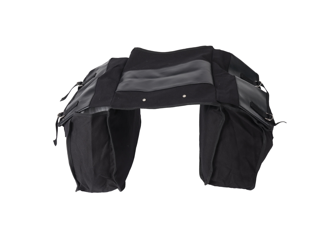 Bolsa Portátil De Gran Capacidad Para El Asiento Trasero De La Bicicleta, Fabricada En Poliéster Negro.