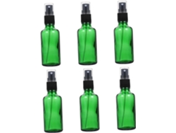 Conjunto De 6 Frascos De Vidro Verde Com Spray Para Óleos Essenciais, Frascos Herméticos Vazios.