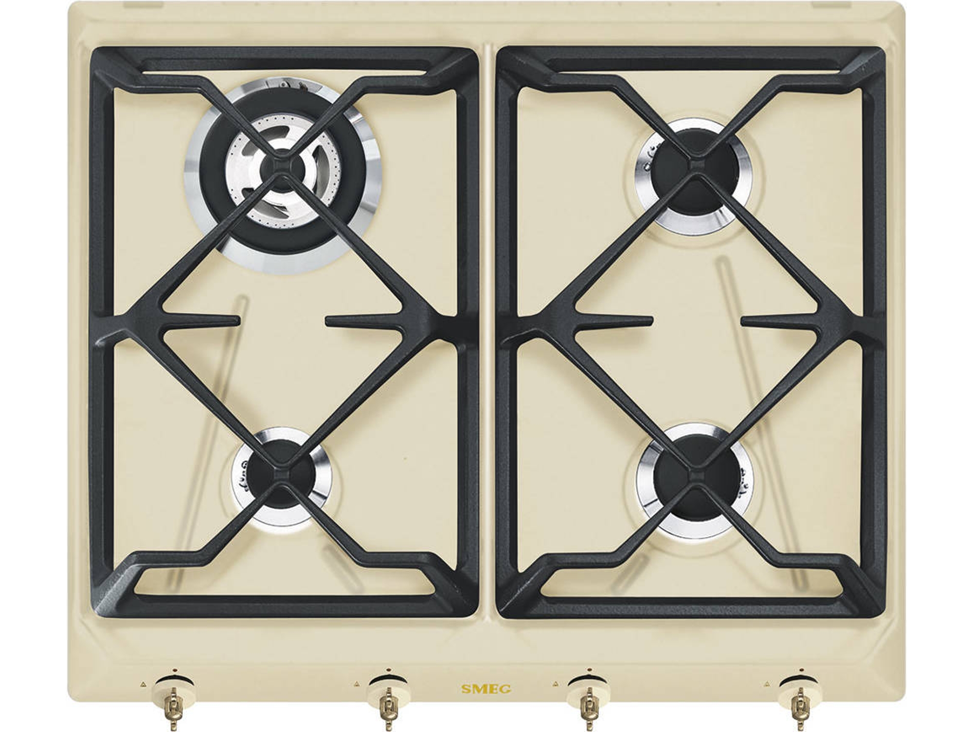 Placa de Gas SMEG SRV864POGH (Gas Butano-propano - 59.5 cm - Crema)