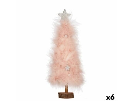 Árbol de Navidad Rosa Madera Plástico 9x34x9 cm (6 Unidades)