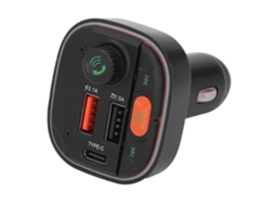 Adaptador De Carro Bt Com Carregador Rápido, Reprodutor De Música E Adaptador De Isqueiro Dc12v-24v
