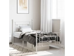 Estructura Cama Sin Colchón Con Estribo Metal Blanco 100x190 Cm