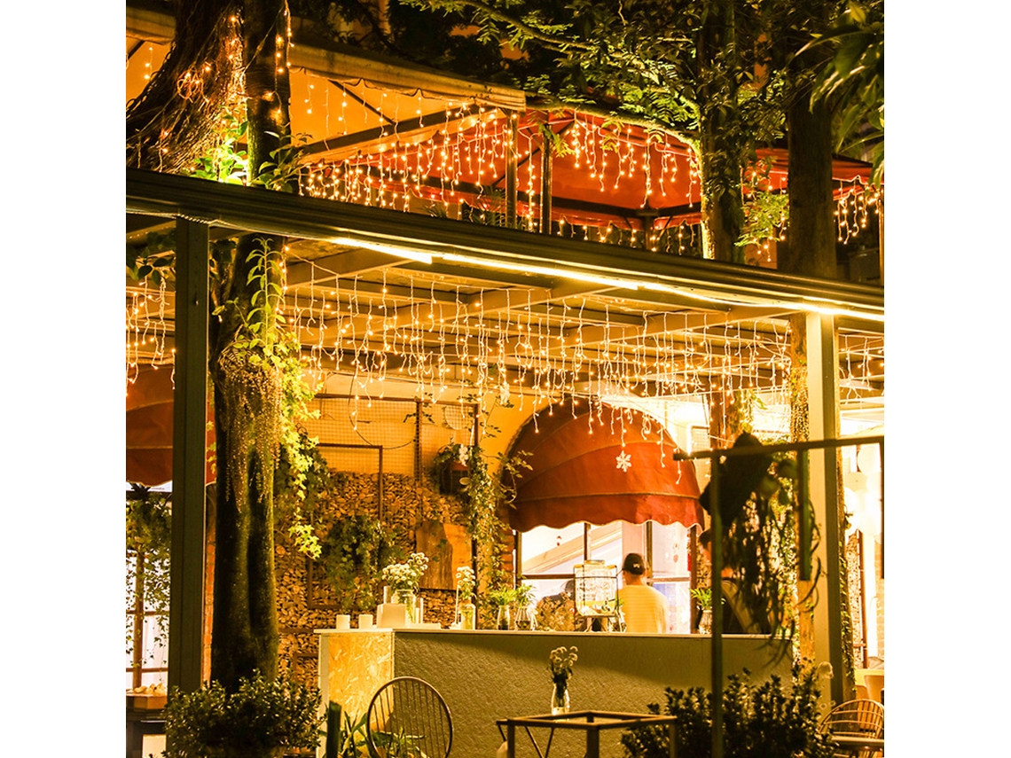 Rebe-luz De Cascada De Cortina Led Navideña, Luz De Cadena Para Fiesta Jardín Escenario Decoración Exterior