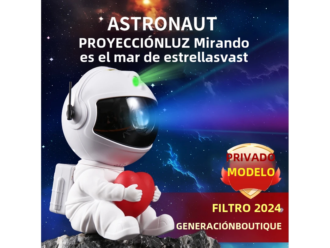 (corazón Rojo) Proyección De Cielo Estrellado Vía Láctea Luz Nocturna Led Astronauta