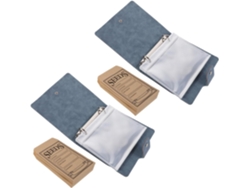 Juego De 2 Carpetas Grandes De 5 Pulgadas De Cuero Sintético Azul Para Almacenar Semillas Con 2 Anillas.