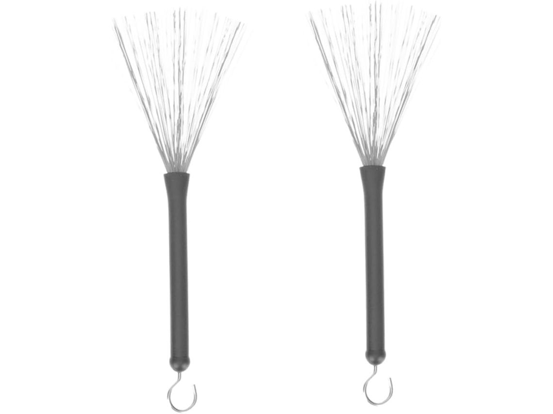 Juego de 2 baquetas profesionales de acero inoxidable para batería, baquetas de percusión de jazz con mango largo.
