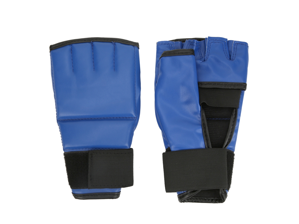 2026-guantes De Boxeo De Cuero Pu Adultos Transpirables Para Lucha Libre, Entrenamiento Con Saco Y Combate - Azules Con Etiqueta Roja