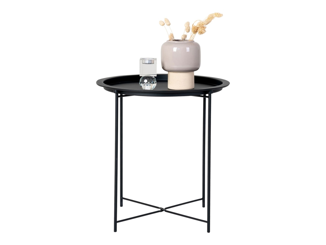 Mesa lateral de acero negro Ø 47 x 50 cm HOUSE NORDIC