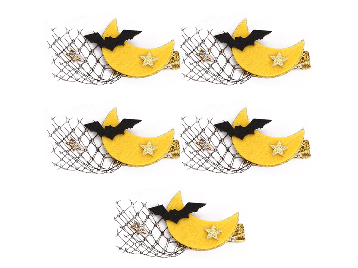 5 pinzas para el pelo de Halloween: sombrero de bruja y calabaza NEVEANCE