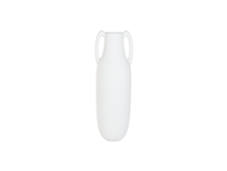Anfora Fibra Vidrio Asas Rugoso Blanco 39x39x120cm