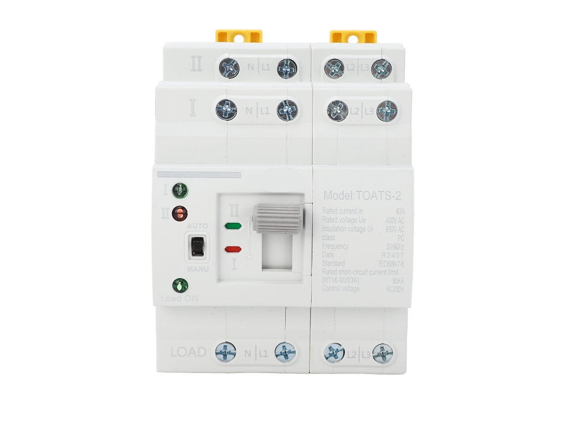 Conmutador De Transferencia Automática De Doble Alimentación 4p 16a Grado Pc Conmutación Milisegundos 220vac
