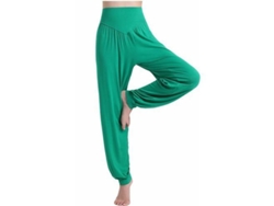 2026-pantalones Harem De Yoga Para Mujer Hippie Boho Verano Baggy Joggers Elásticos De Talla Grande M Verde
