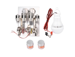 Motor Stirling en miniatura con 4 cilindros y generador de aire caliente