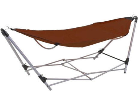 vidaXL Hamaca con soporte plegable marrón