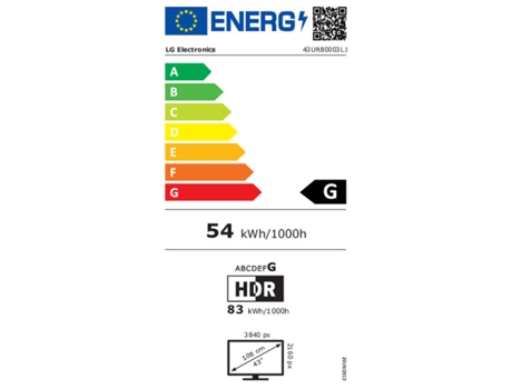 Smart TV LG 43UR80003LJ.AEU (Negro - G - 43 - 4K Ultra HD)