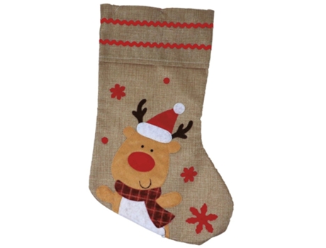 Bota Arpillera para Regalos Reno 43 Cm