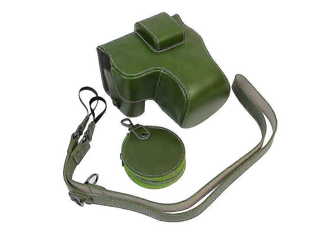 Funda De Cámara De Cuero Pu Para Canon Eos R8 Con Diseño De Apertura Para Batería Y Protectora Ygq