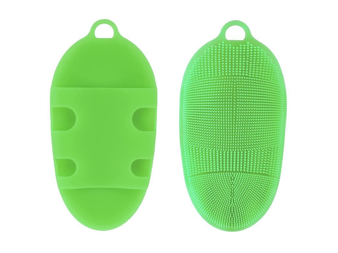 Guantes Exfoliantes Corporales De Silicona Suave, Cepillo De Baño, Herramienta De Limpieza Y Cuidado De La Piel Para Spa Y Masajes. Verde.