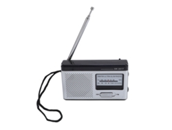 Rádio Portátil Fm Am Transistor Compacto Com Alto-falante E Entrada Para Fones De Ouvido Dk-2017 Prata Preto