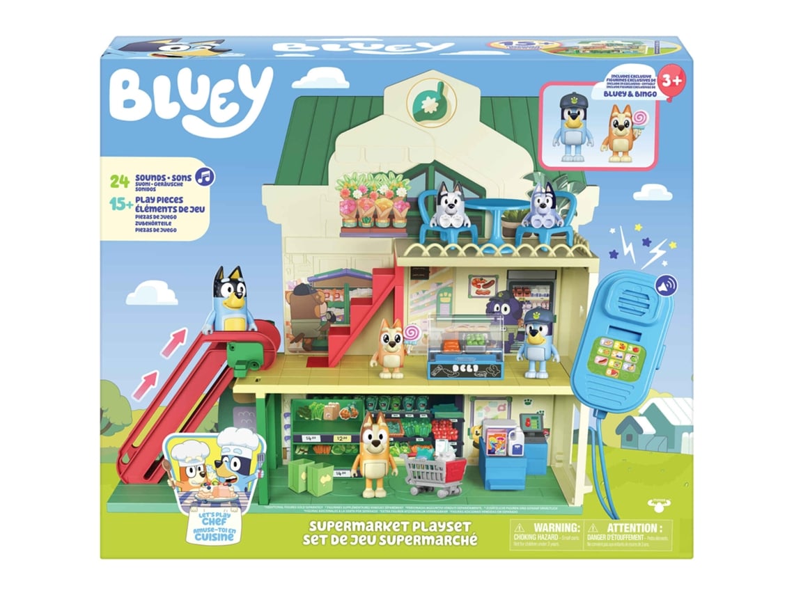 Set Juego Supermercado Bluey 3 Pisos Figuras Sonidos Accesorios 18918 Moosep25pn