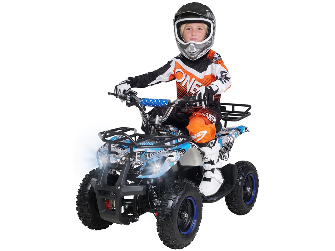 Quad eléctrico Torino para niños, 1000 vatios, quad de bolsillo con frenos de disco, 24 km/h, 3 baterías de 12 voltios ACTIONBIKE