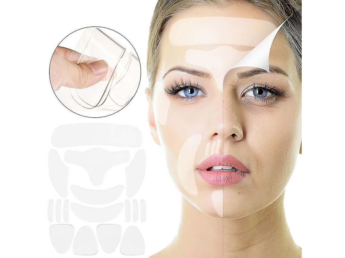 Kit De 16 Parches De Silicona Reutilizables Antiarrugas Para Rostro, Frente, Cuello Y Ojos.
