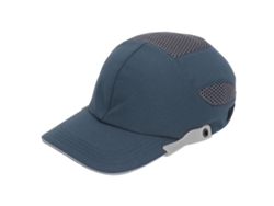 Gorra De Béisbol Antichoque, Segura, Ajustable, Transpirable, Azul Con Visera Gris.