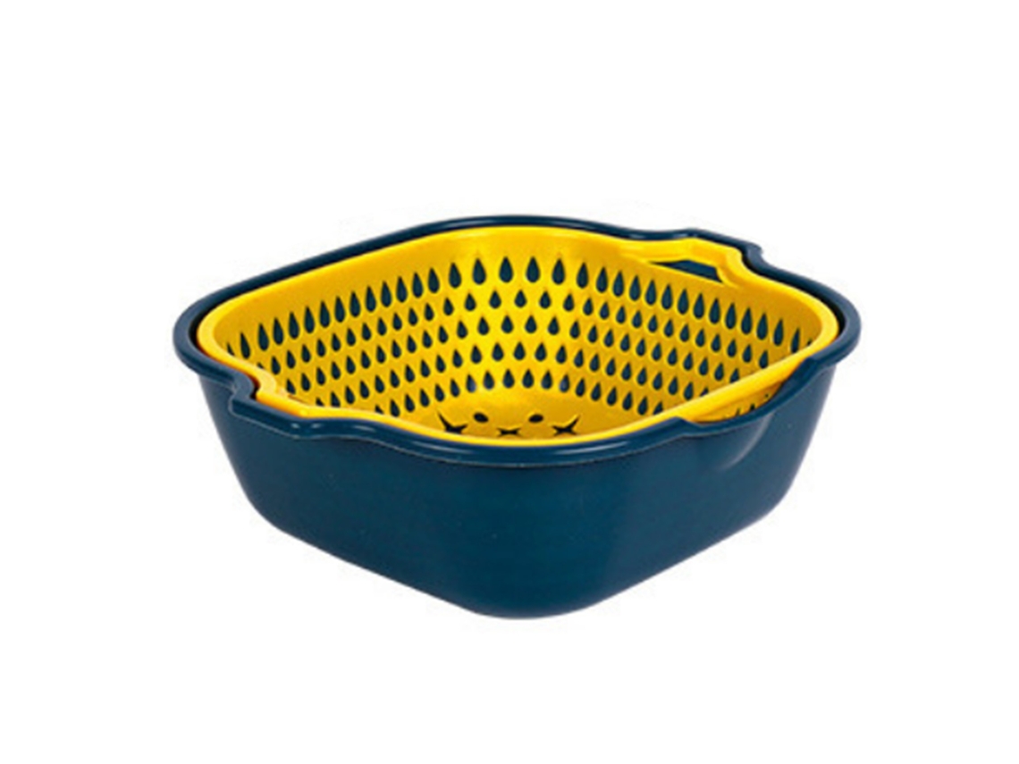 Cesta De Lavado Y Secado 2 En 1 Para Frutas Y Verduras Con Drenaje Multifuncional Para La Cocina.