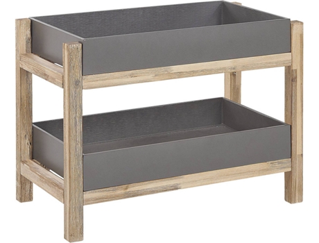 Estantería de cemento reforzado gris/madera clara 57 cm BELIANI Oliena