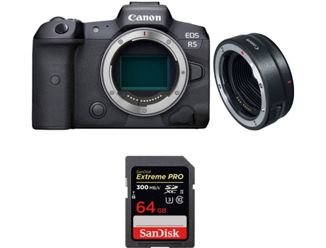 Kit Cámara CANON EOS R5 EF-EOS R + SanDisk 64 GB (Full-Frame)