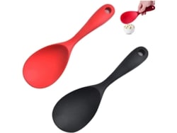 Juego De 2 Cucharas De Silicona Antiadherentes Para Cocinar Arroz Y Remover.