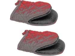 2 pares de guantes de horno en miniatura, resistentes al calor, antideslizantes, de neopreno y algodón.