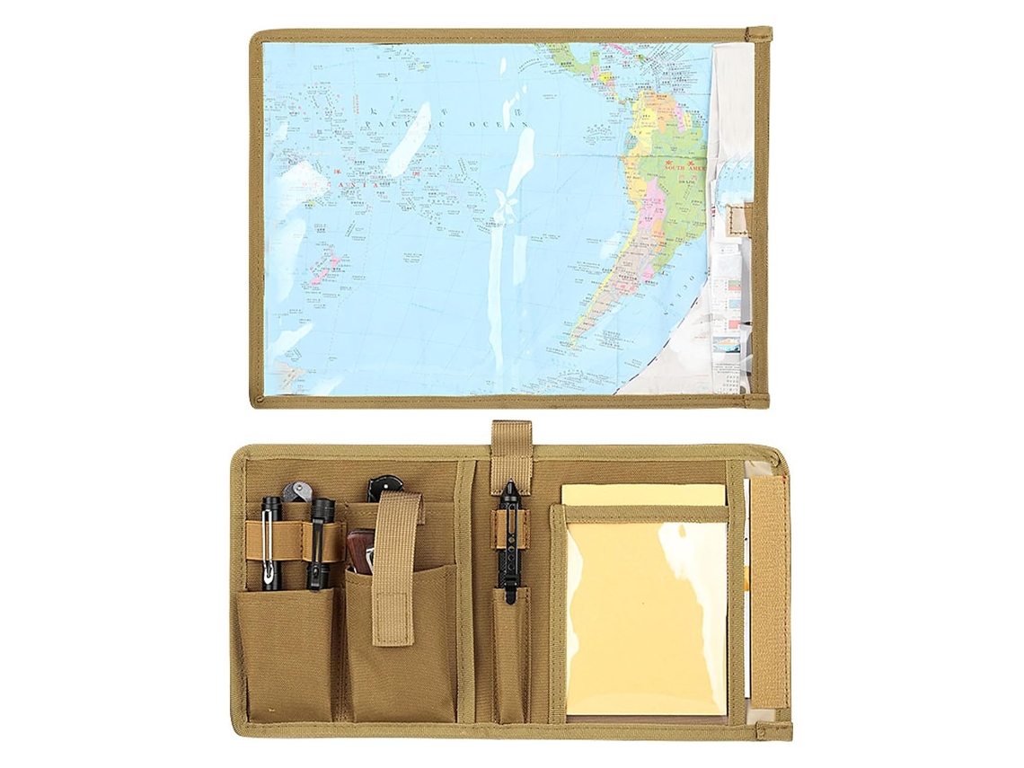 Funda para mapas, cuaderno táctico, funda impermeable multifuncional para uso militar, senderismo, actividades tácticas y al aire libre.