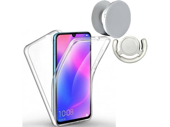 Kit Funda, PopSocket y Soporte PopSocket Huawei Y6 2019 360º Transparente