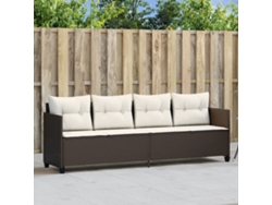 Tumbona Con Cojines Ratán Sintético Marrón