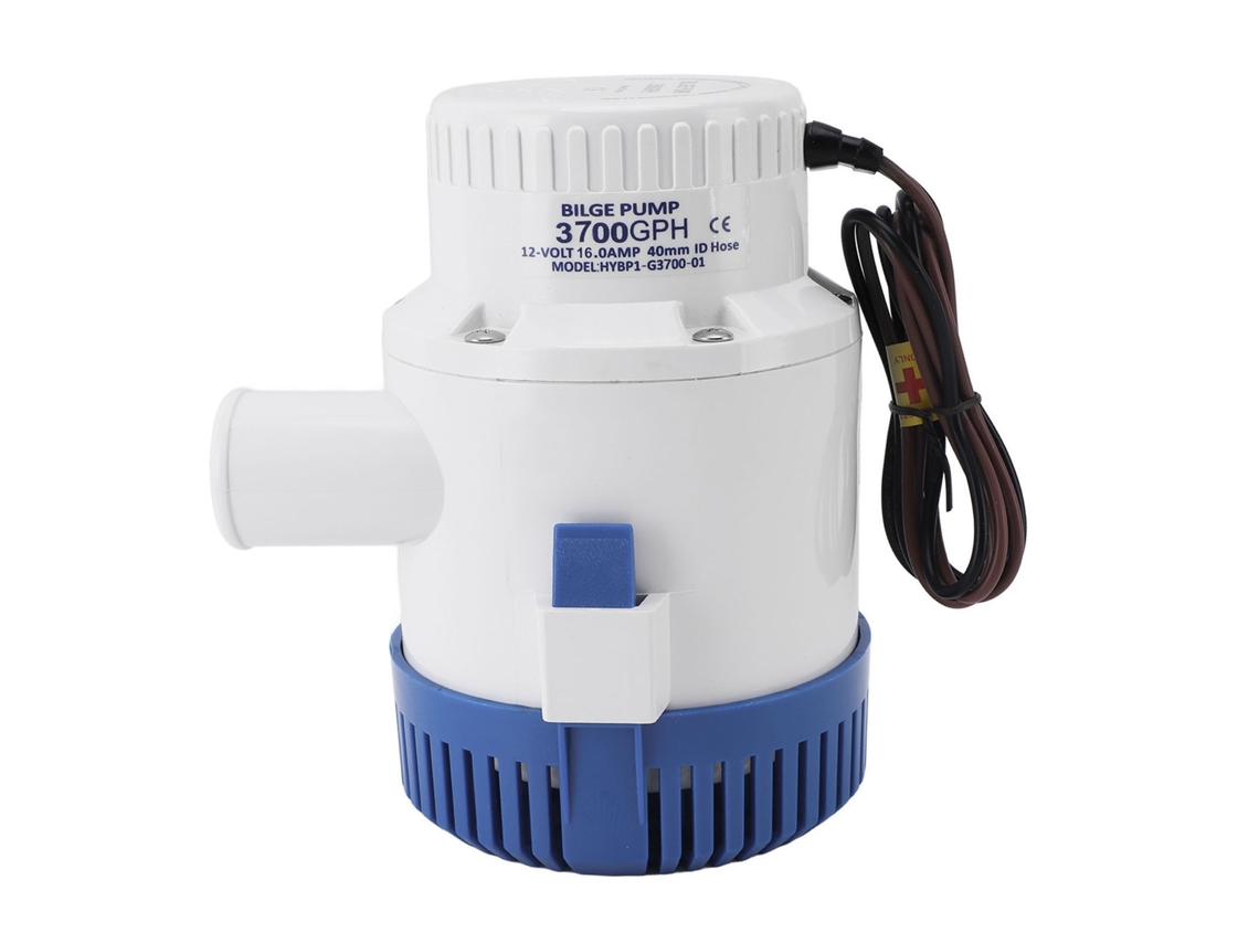 Bomba de achique eléctrica para embarcaciones de 3700 GPH, eficiente, silenciosa y con prevención de sobrecalentamiento, 12 V