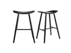 Conjunto de 2 bancos de cozinha pretos 65 cm Demory MILIBOO