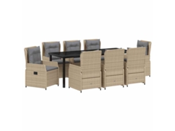 Maison Exclusive - Conjunto De Comedor De Jardín 9 Pcs Beige Y Gris Claro