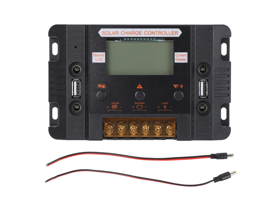 Controlador De Carga De Panel Solar De 12 V, 24 V Y 30 A Con Pantalla Lcd Retroiluminada.