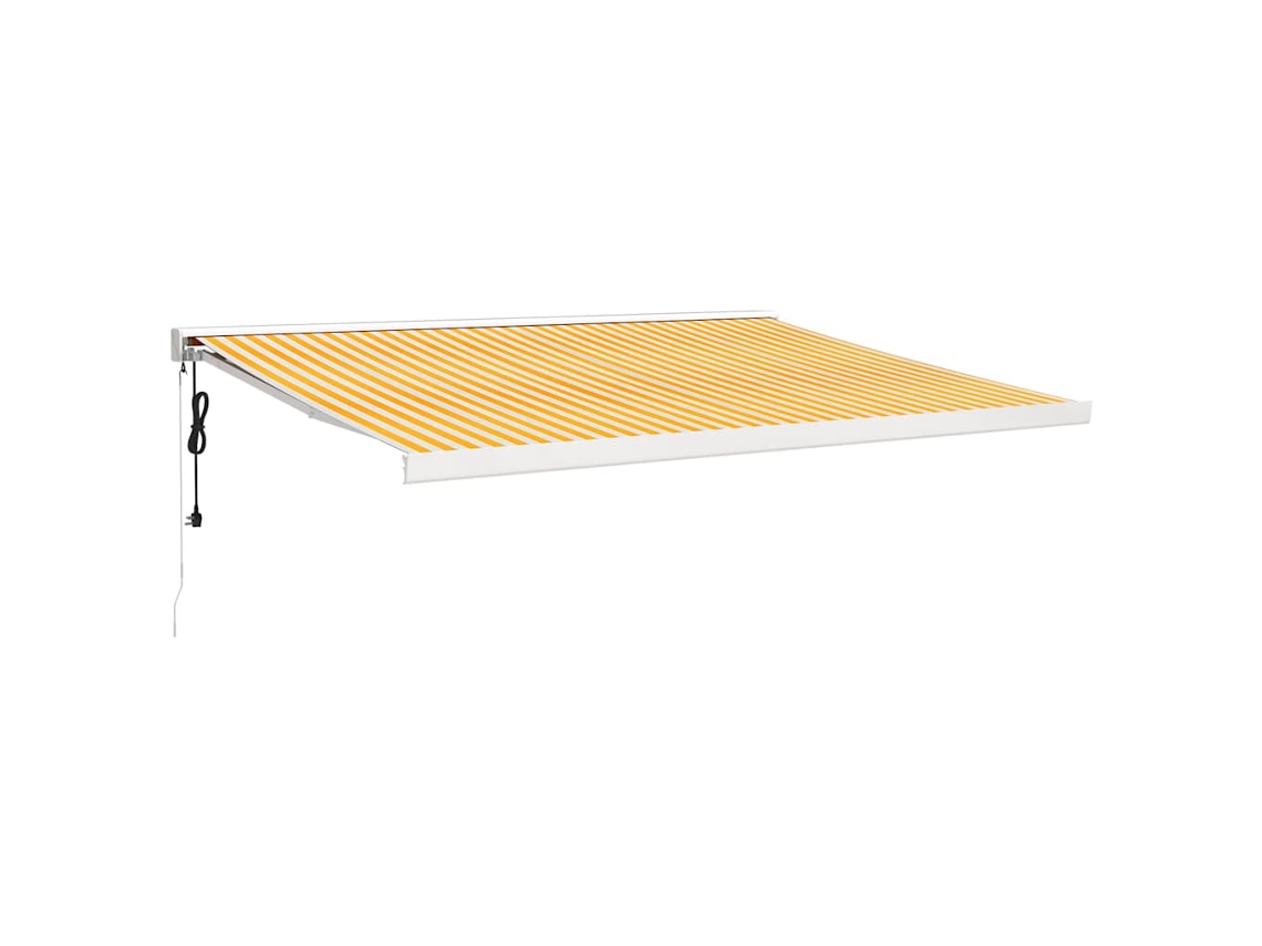 Maison Exclusive - Toldo Retráctil Aluminio Y Tela Amarillo Y Blanco 4x3 M