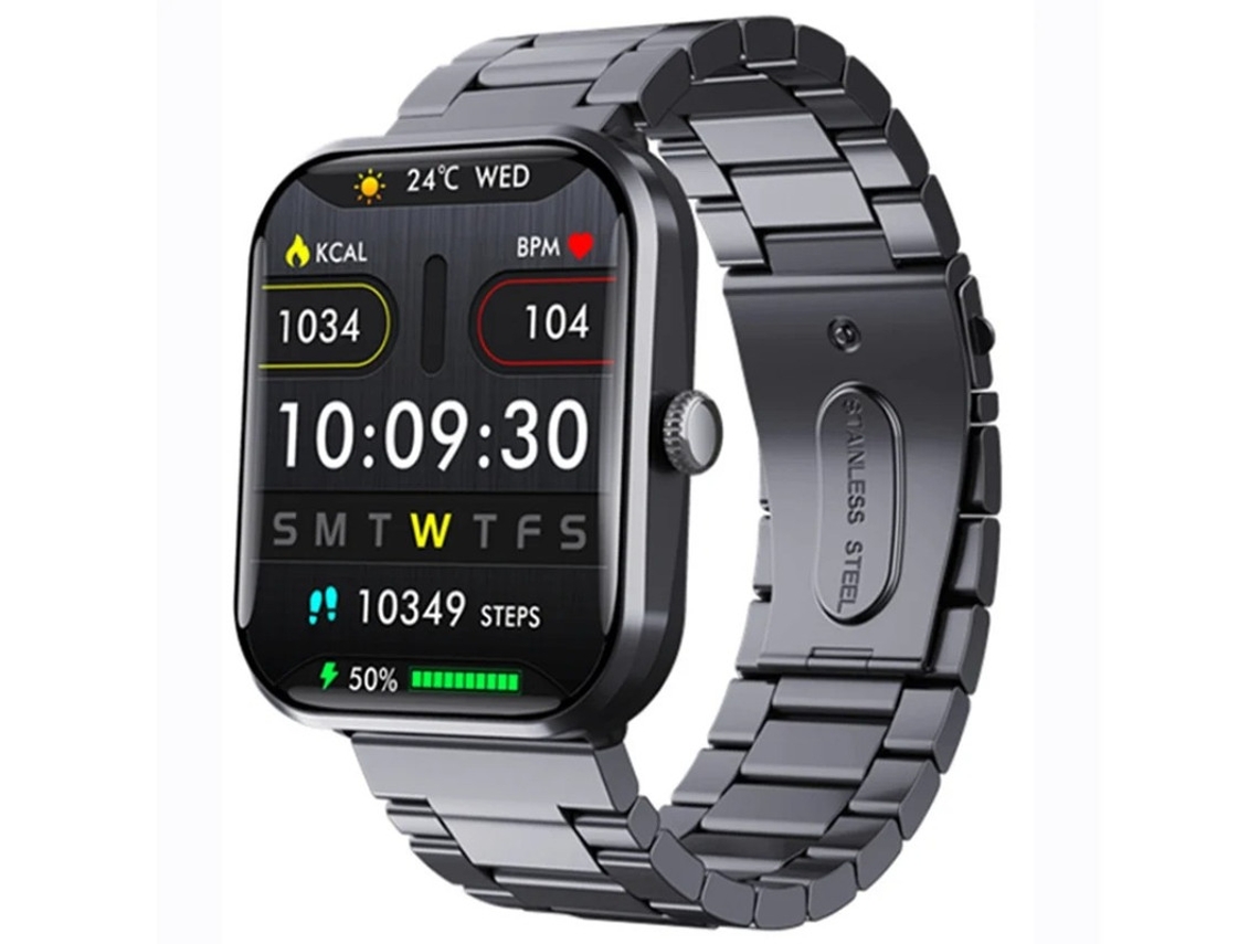 Reloj inteligente con monitorización de frecuencia cardíaca, presión arterial y temperatura, notificaciones push y medición no invasiva de azúcar en sangre de Bestvite.