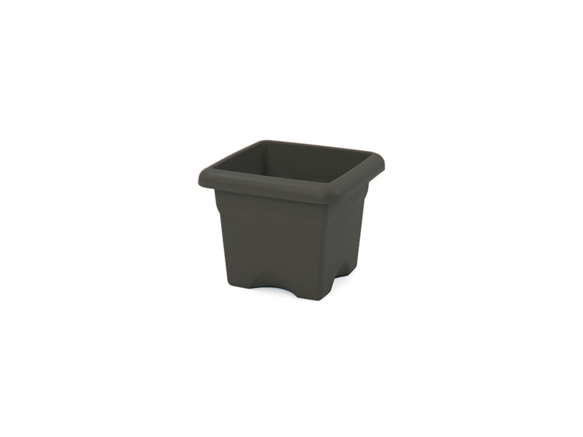 PLASTIKEN 7722 - Maceta Cuadrada Colección TERRA Medida 22 cm 4L Antracita